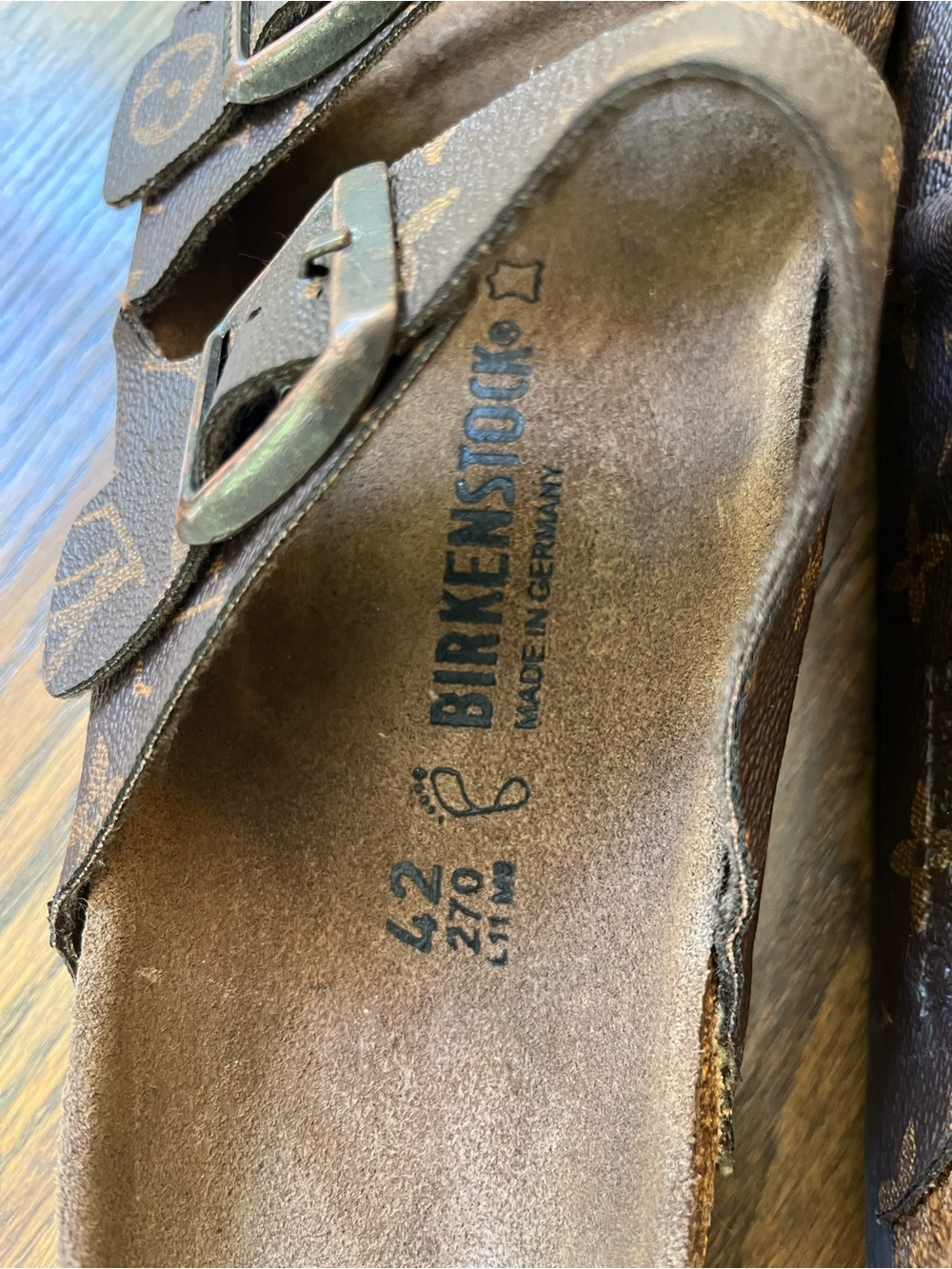Louis Vuitton Birkenstock Monogram Double-Buckle Slide Sandals Sz 42 - Picture 11 of 11
